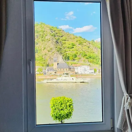 Rheinromantik Mit Blick Auf Burg Katz, Bis 4p Apartment Sankt Goar